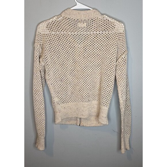 Pilcro Stitchy Bomber Cardigan Sweater XS Open Knit - Picture 2 of 7